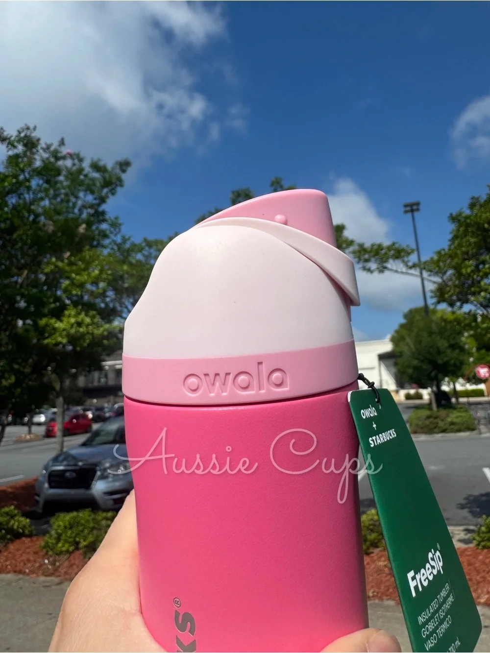 Pink Starbucks X Owala FreeSip 24 oz Insulated Water Bottle, limited